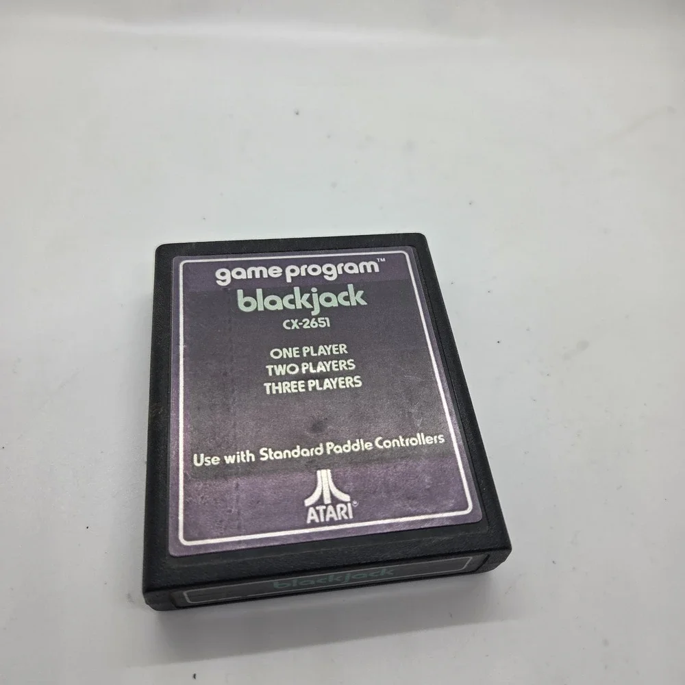Atari 2600 Blackjack CX-2651 Vintage 1977 Video Game Cartridge Retro Tested PWC‎